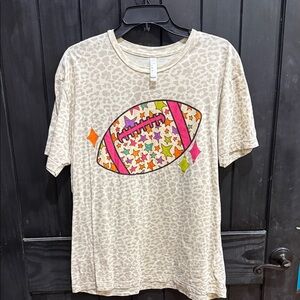 Leopard Print Kids Football Tee